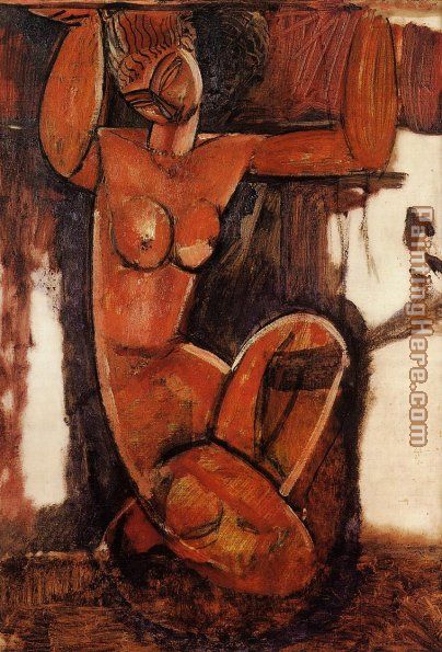 Caryatid 1 painting - Amedeo Modigliani Caryatid 1 art painting